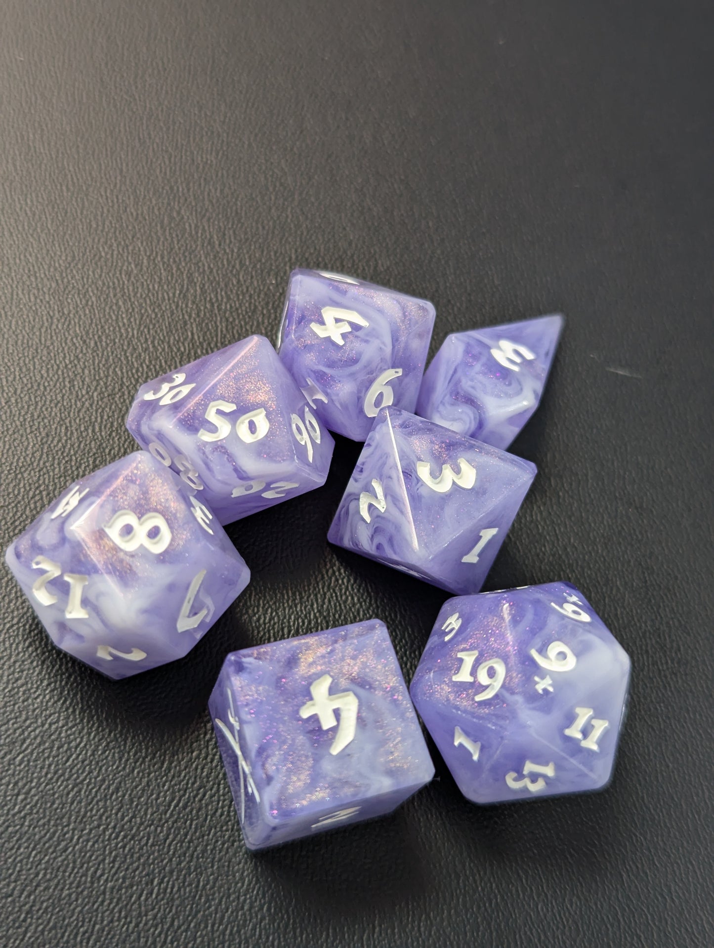 Frosted Lilac 7 Piece Beveled Set