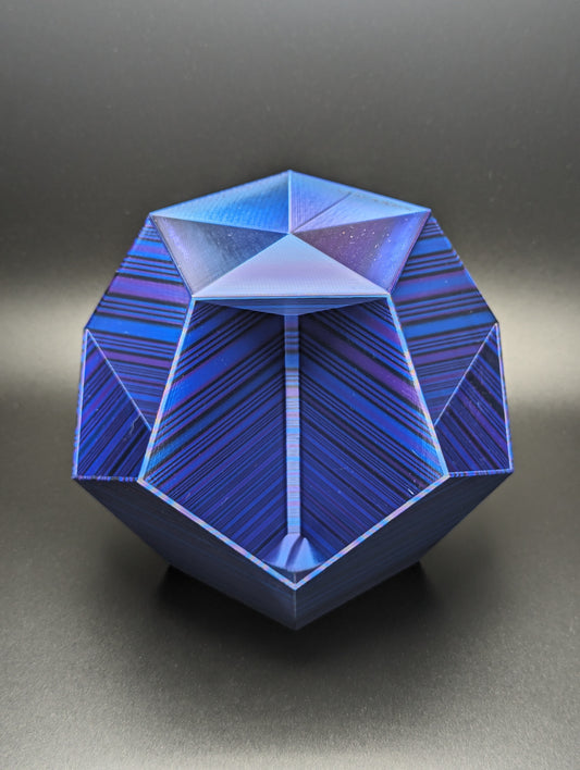 Medium Blue, Purple, Black Dice Dodecahedron