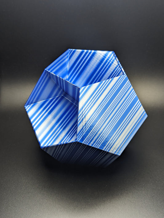 Medium Blue and White Dice Dodecahedron