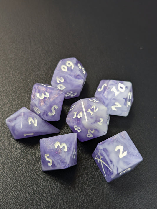 Frosted Lilac 7 Piece Beveled Set
